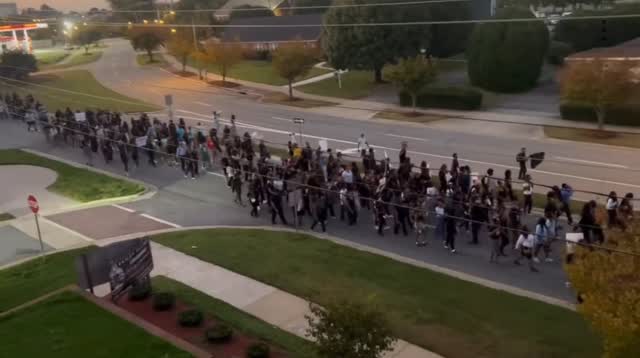 North Carolina A&T students marching to vote